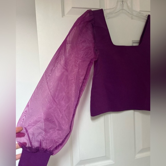 House of Harlow 1960 x Revolve Purple Puff Sleeve Top S - Picture 4 of 12